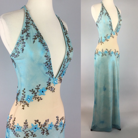 Couture Hand Painted Evening Gown - Picture 5 of 8